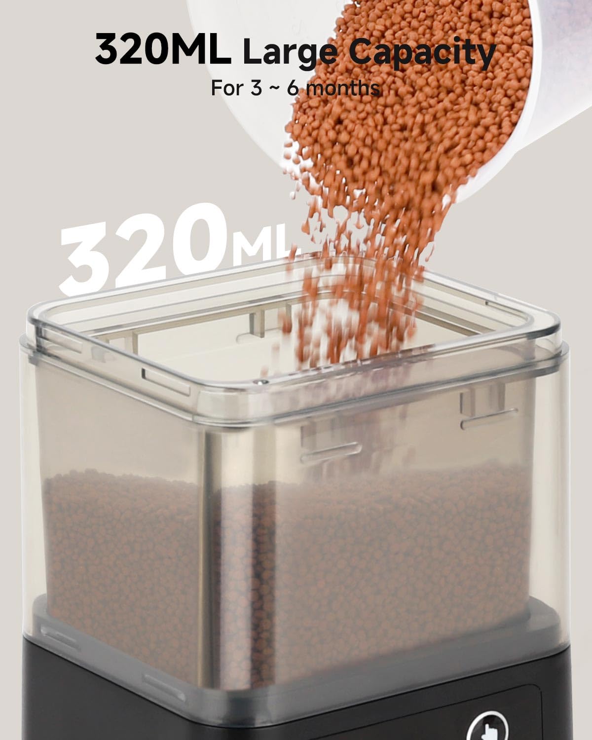 fishkeeper Automatic Fish Feeder for Aquarium - 520ML Large Capacity Adjustable Fish Feeder Automatic Dispenser with Timer for Vacation, Weekend or Daily Use, Three Fixed Methods - Buy The Sea Aquatics