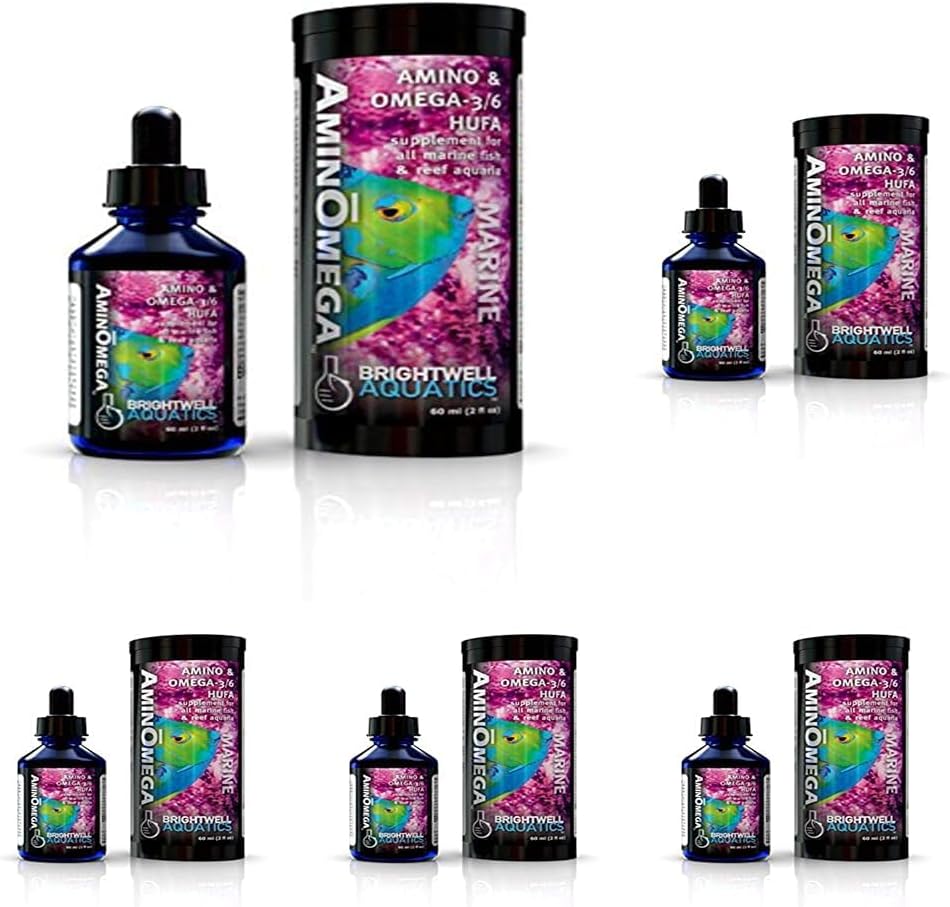Brightwell Aquatics AminOmega - Amino & Omega - 3/6 HUFA Supplement for All Marine Fish & Reef Aquariums 60-ml