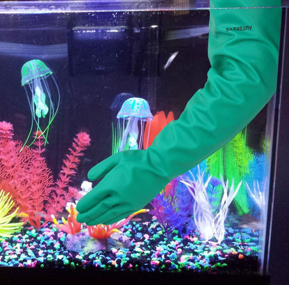 Aquarium Gloves for Fish Tank Maintenance,Shoulder Length Waterproof Long Rubber Hands Protector for Fish Aquarium Water Change Cleaner Dog Cat Bath and Kitchen,Large - Buy The Sea Aquatics