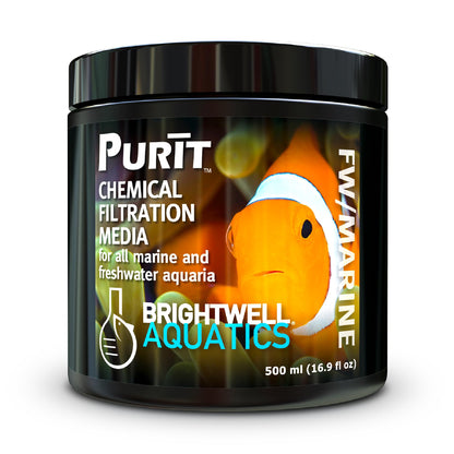 Brightwell Aquatics - Purit Next-Generation Chemical Filtration Media - for use in All Marine and Freshwater Aquaria - Aquarium Water Treatments, 8.45 fl oz