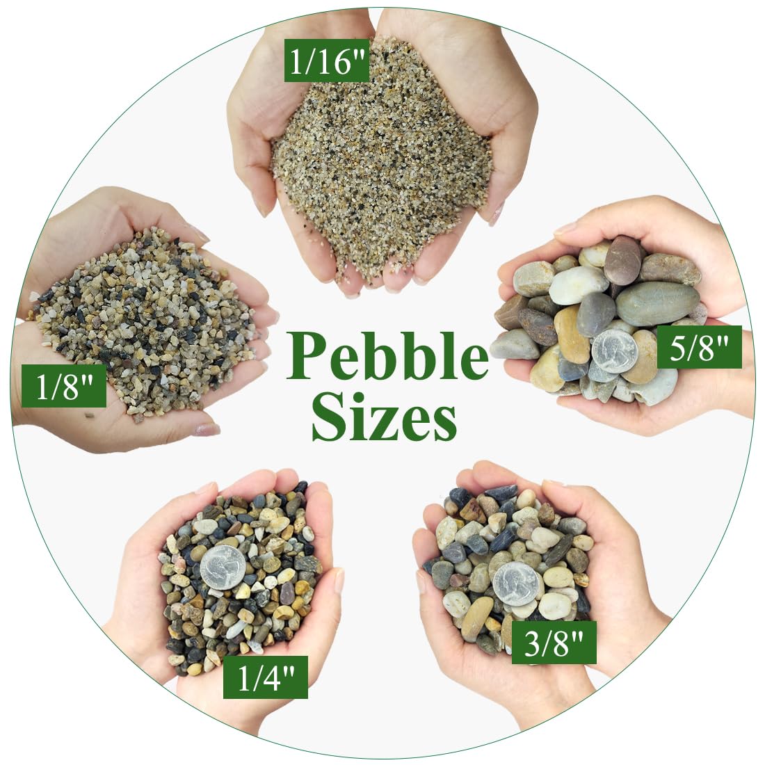 2lbs Natural River Rocks, 1/4" Aquarium Gravel Succulent Cactus Pea Gravel for Plants, Fish Tank, Decorative Pebbles for Gardening, Flower Pots, Vase Fillers, Indoor Water Fountains, Landscaping