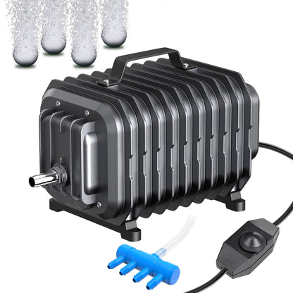 254GPH Aquarium Air Pump, Adjustable Quiet Fish Tank Bubbler, Commercial Air Pump with Completely Accessories, Oxygen Aerator Pump for Aquariums, Ponds, Hydroponics