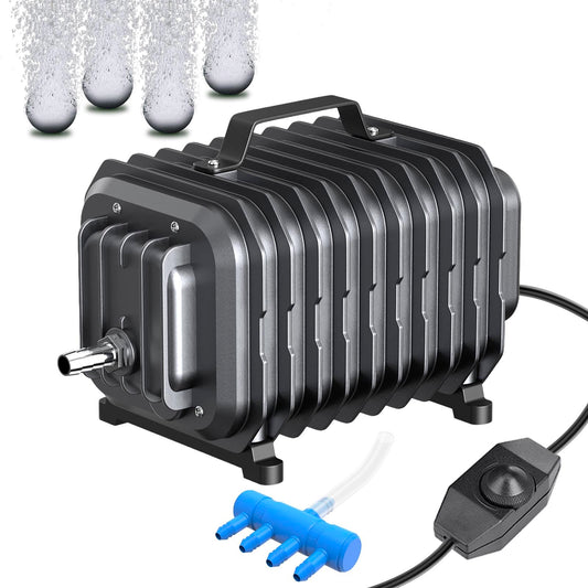 254GPH Aquarium Air Pump, Adjustable Quiet Fish Tank Bubbler, Commercial Air Pump with Completely Accessories, Oxygen Aerator Pump for Aquariums, Ponds, Hydroponics