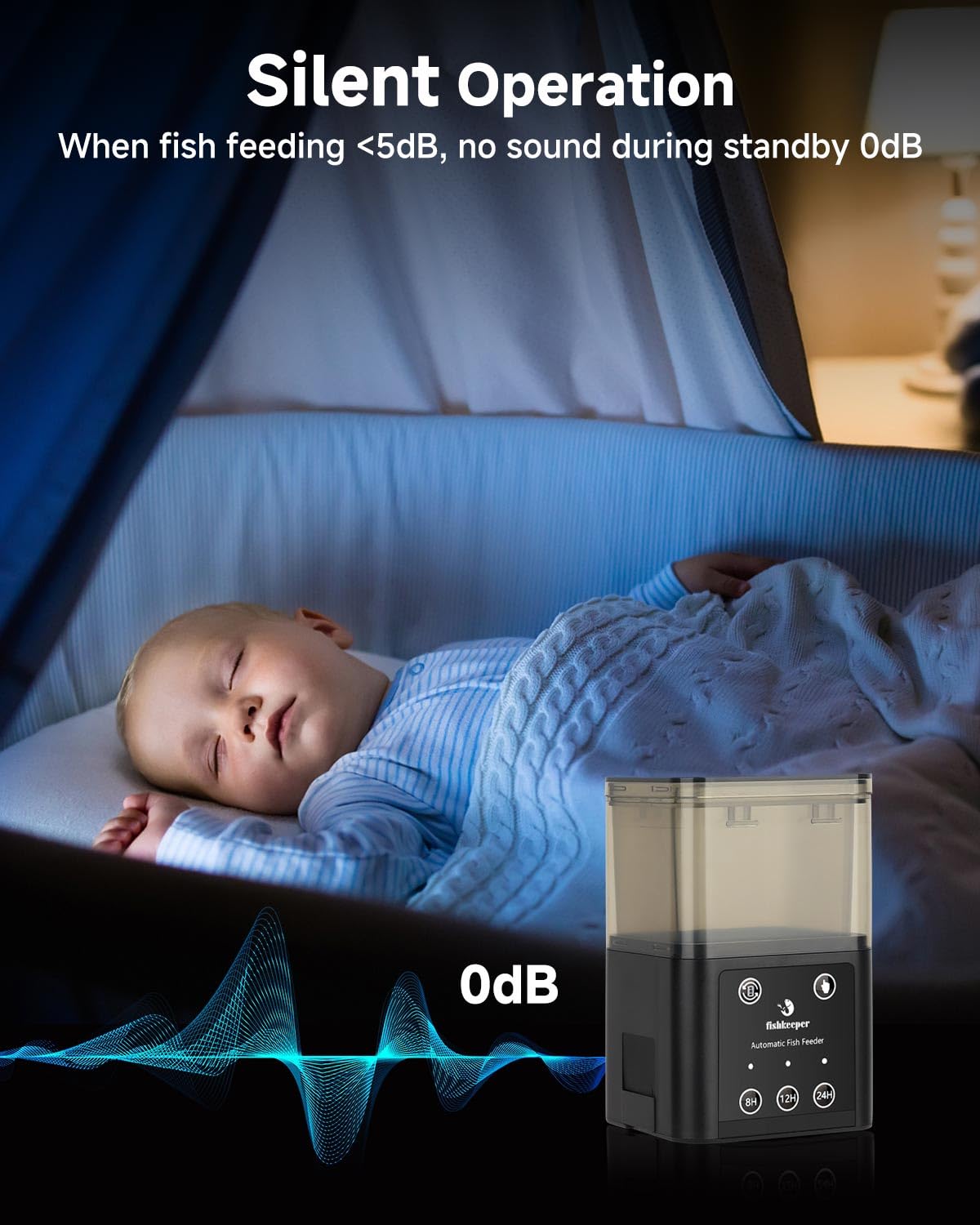 fishkeeper Automatic Fish Feeder for Aquarium - 520ML Large Capacity Adjustable Fish Feeder Automatic Dispenser with Timer for Vacation, Weekend or Daily Use, Three Fixed Methods - Buy The Sea Aquatics