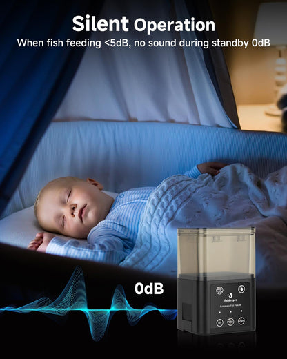 fishkeeper Automatic Fish Feeder for Aquarium - 520ML Large Capacity Adjustable Fish Feeder Automatic Dispenser with Timer for Vacation, Weekend or Daily Use, Three Fixed Methods - Buy The Sea Aquatics