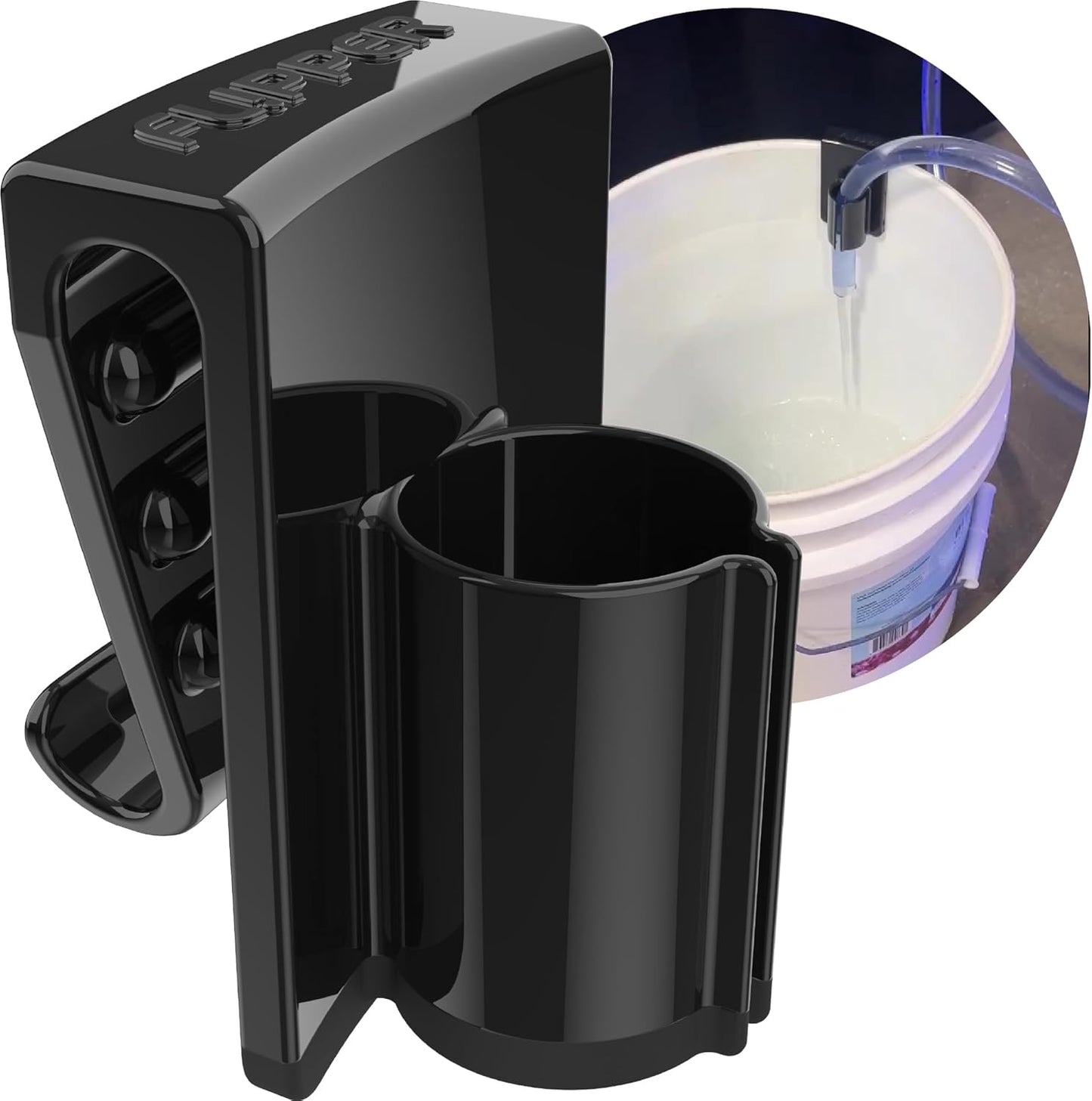 Flipper Bucket Buddy Aquarium Bucket Organizer, Hose Holder Clip for 5 Gallon Buckets, Fish Tank Water Change Caddy for Siphon Hose, Scraper, Net, and Cleaning Tools - Buy The Sea Aquatics
