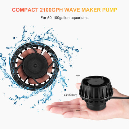 3400GPH Aquarium Wave Maker DC24V Power head with Magnetic Mounting,Wavemaker with Controller for 100 - 200 Gallon Fish Tanks - Buy The Sea Aquatics