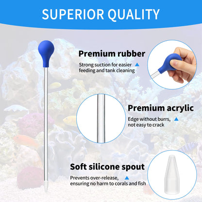2 Pcs 18.5 in Long Pipette for Fish Tank Coral Food Feeder Long Syringe Aquarium Coral Feeding Tube for Marine Fish Reef Aquatic Plant Spider Snake Lizard - Buy The Sea Aquatics