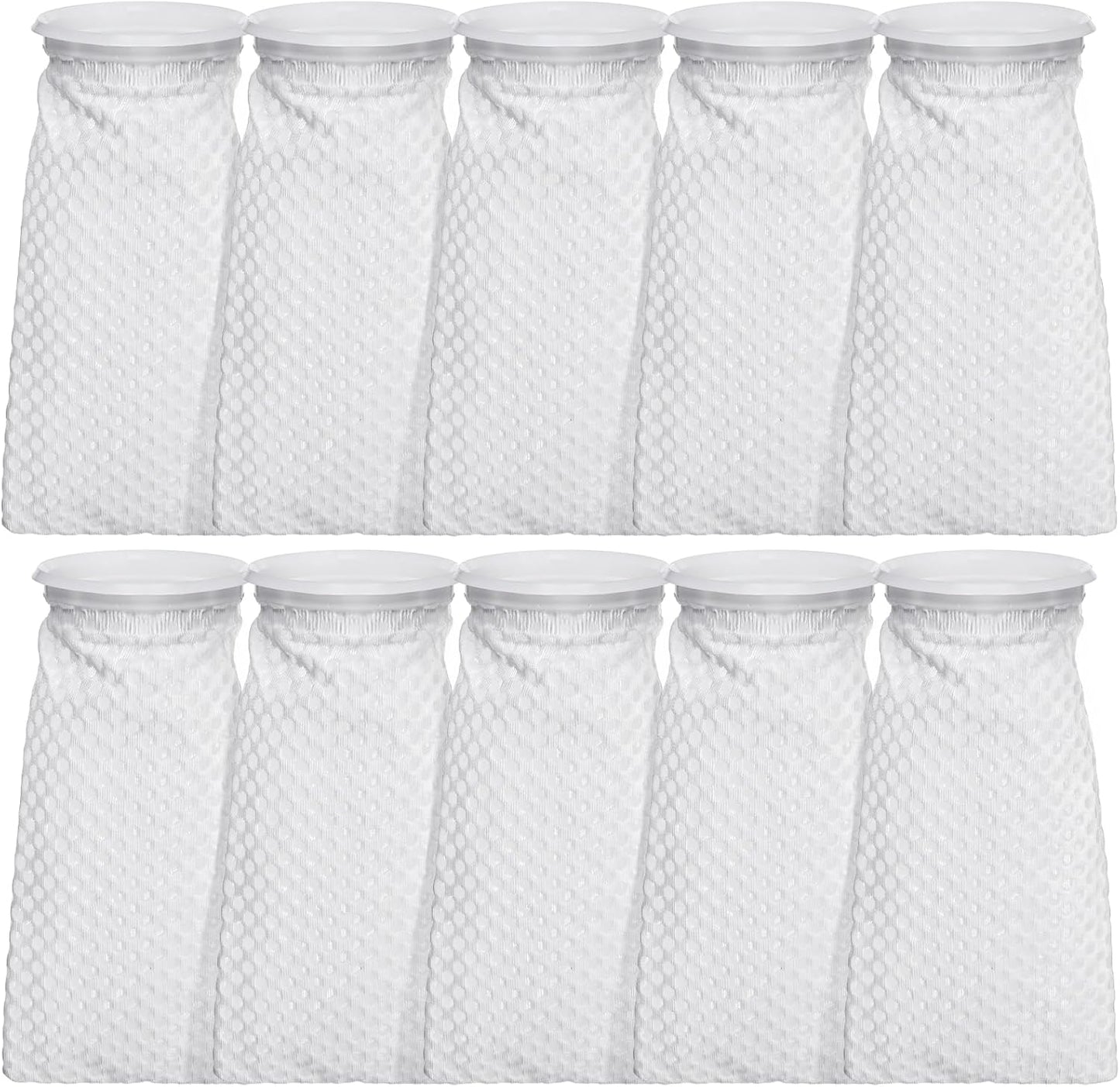 TOPZEA 10 Pack 4 Inch Ring Filter Socks 150 Micron, 3D Honeycomb Aquarium Filter Bag for Saltwater Freshwater Fish Tank, Ponds, Use in Sumps/Overflows, Aquarium Filter Accessory, 9.8 Inch Long - Buy The Sea Aquatics