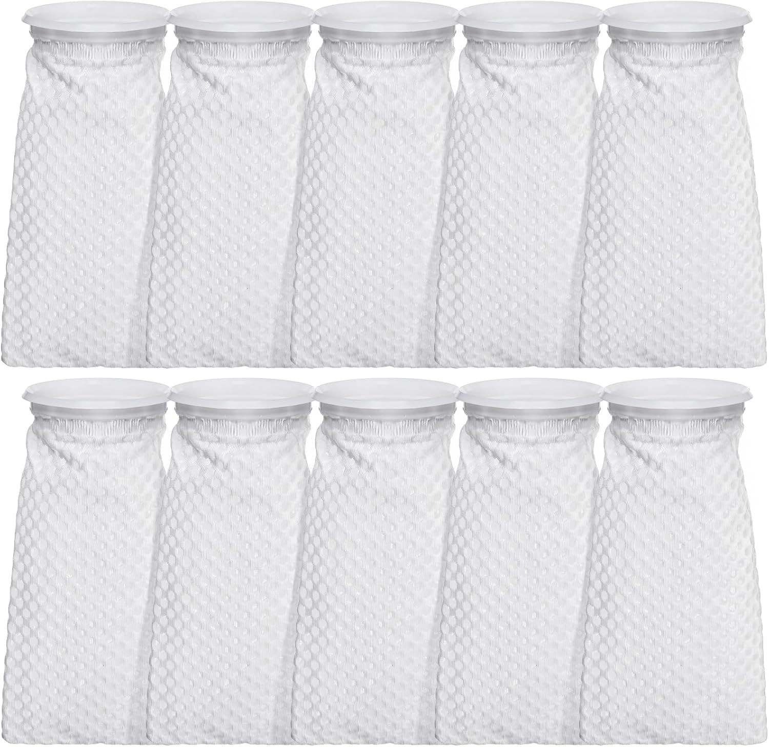 TOPZEA 10 Pack 4 Inch Ring Filter Socks 150 Micron, 3D Honeycomb Aquarium Filter Bag for Saltwater Freshwater Fish Tank, Ponds, Use in Sumps/Overflows, Aquarium Filter Accessory, 9.8 Inch Long - Buy The Sea Aquatics