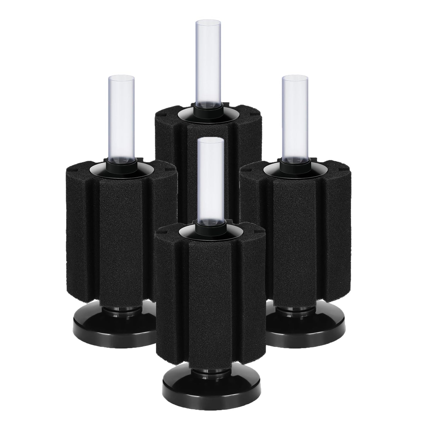 AQUANEAT Aquarium Sponge Filter Breeding Fry Betta Shrimp Nano Fish Tank 4pcs (Large up to 60Gal)
