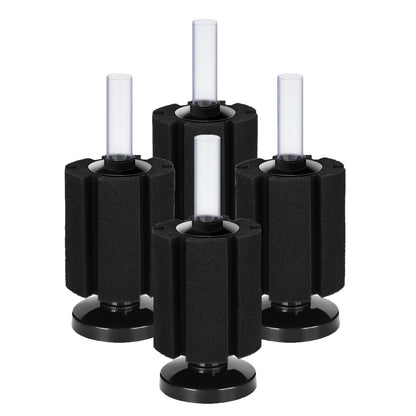 AQUANEAT Aquarium Sponge Filter Breeding Fry Betta Shrimp Nano Fish Tank 4pcs (Large up to 60Gal)