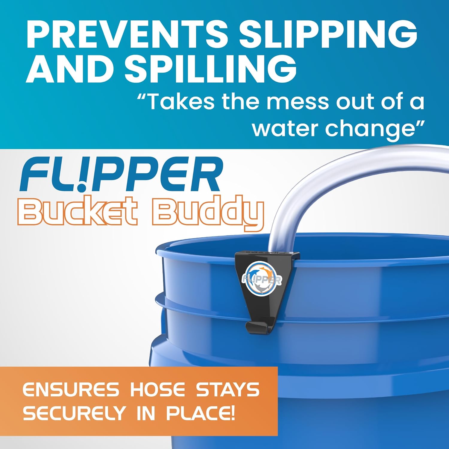 Flipper Bucket Buddy Aquarium Bucket Organizer, Hose Holder Clip for 5 Gallon Buckets, Fish Tank Water Change Caddy for Siphon Hose, Scraper, Net, and Cleaning Tools - Buy The Sea Aquatics