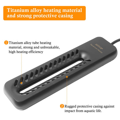 HITOP 1000W Digital Aquarium Heater: Titanium Fish Tank Heater with Temperature Control Device, Submersible Heater for Freshwater/seawater up to 300 Gallon - Buy The Sea Aquatics