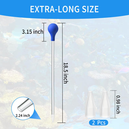 2 Pcs 18.5 in Long Pipette for Fish Tank Coral Food Feeder Long Syringe Aquarium Coral Feeding Tube for Marine Fish Reef Aquatic Plant Spider Snake Lizard - Buy The Sea Aquatics