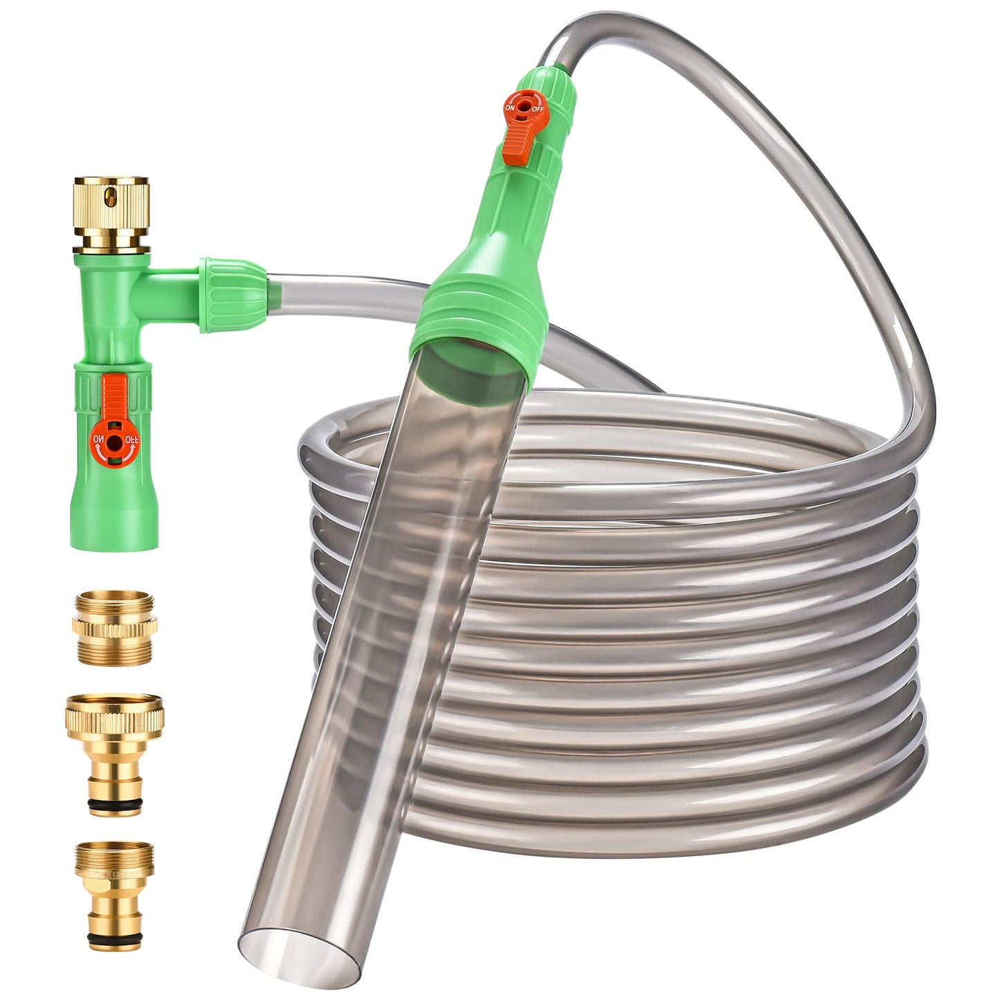 ZZM Fish Tank Cleaning Tools, Aquarium Water Changer Kit, Siphon Fish Tank Vacuum Gravel Cleaner, Universal Water Pump Accessories for Aquarium Quick Water Change (50ft) - Buy The Sea Aquatics