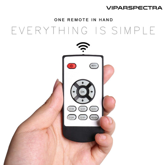 VIPARSPECTRA 165W LED Aquarium Light Dimmable Full Spectrum LED Reef Lights for Coral Saltwater Fish Tank, Remote/Timer Control, Programmable Auto On/Off, Blue/White Dual Channel Brightness 0 - 100% - Buy The Sea Aquatics