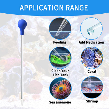2 Pcs 18.5 in Long Pipette for Fish Tank Coral Food Feeder Long Syringe Aquarium Coral Feeding Tube for Marine Fish Reef Aquatic Plant Spider Snake Lizard - Buy The Sea Aquatics