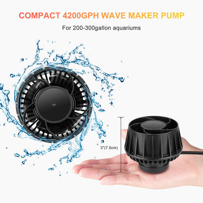 3400GPH Aquarium Wave Maker DC24V Power head with Magnetic Mounting,Wavemaker with Controller for 100 - 200 Gallon Fish Tanks - Buy The Sea Aquatics