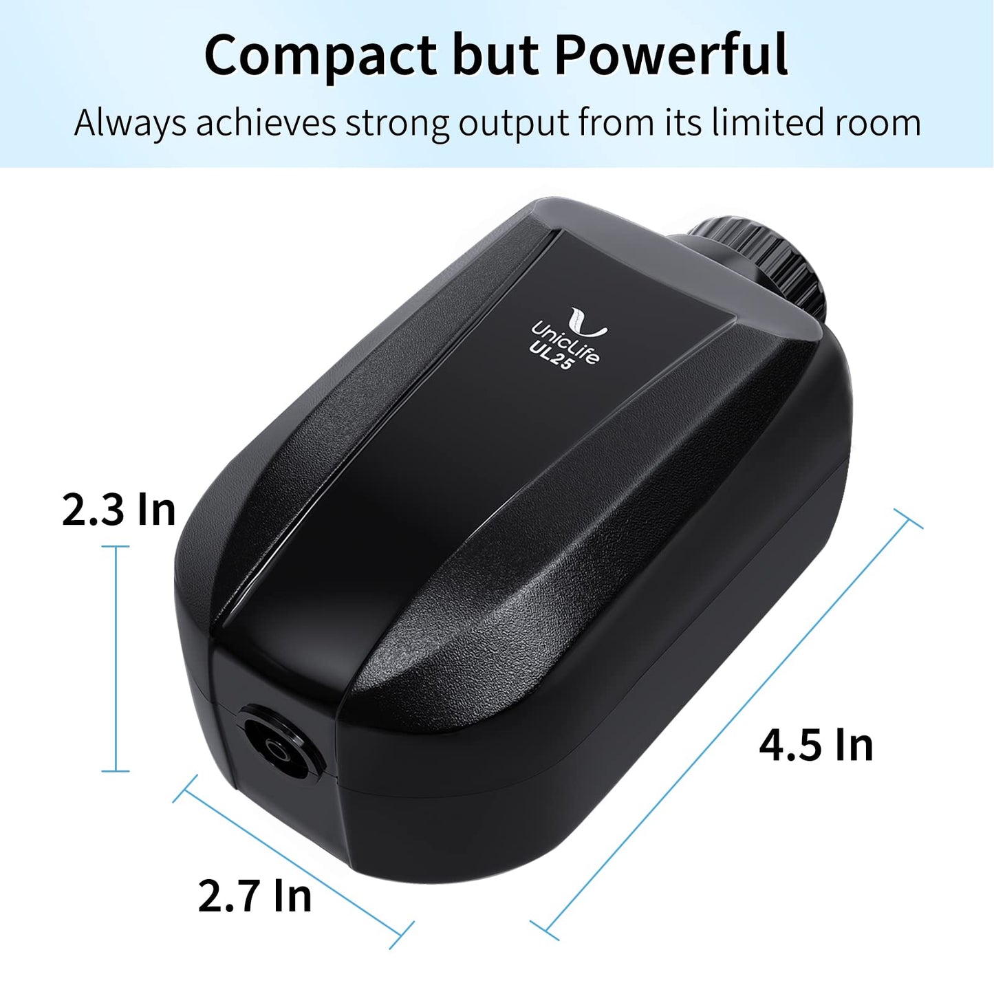 Uniclife Aquarium Air Pump Dual Outlet Fish Tank Aerator with Accessories for 5-200 Gallon Tank