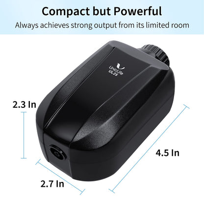 Uniclife Aquarium Air Pump Dual Outlet Fish Tank Aerator with Accessories for 5-200 Gallon Tank