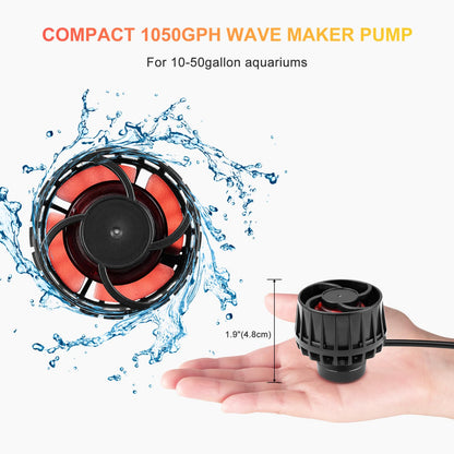 3400GPH Aquarium Wave Maker DC24V Power head with Magnetic Mounting,Wavemaker with Controller for 100 - 200 Gallon Fish Tanks - Buy The Sea Aquatics