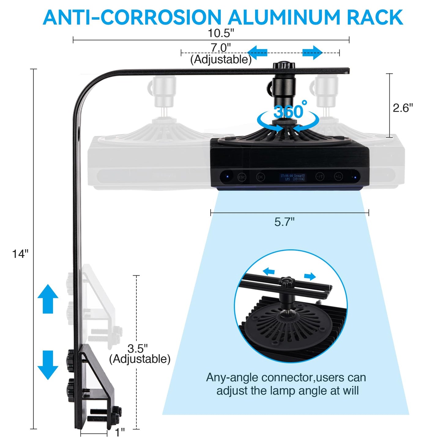 Aquarium Light- 140W Reef Light Wide Coverage Sunrise Sunset Moonlight Saltwater Lights for Coral with Master Slave Group Control & Timer & Screen