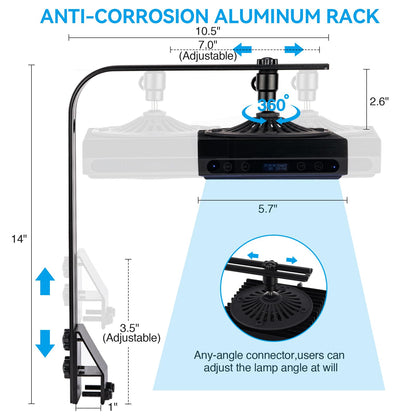 Aquarium Light- 140W Reef Light Wide Coverage Sunrise Sunset Moonlight Saltwater Lights for Coral with Master Slave Group Control & Timer & Screen