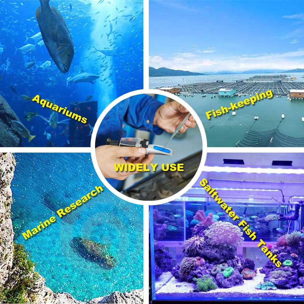 Agriculture Solutions Salinity Refractometer for Seawater and Marine Fishkeeping Aquarium 0 - 100 PPT with Automatic Temperature Compensation - Buy The Sea Aquatics