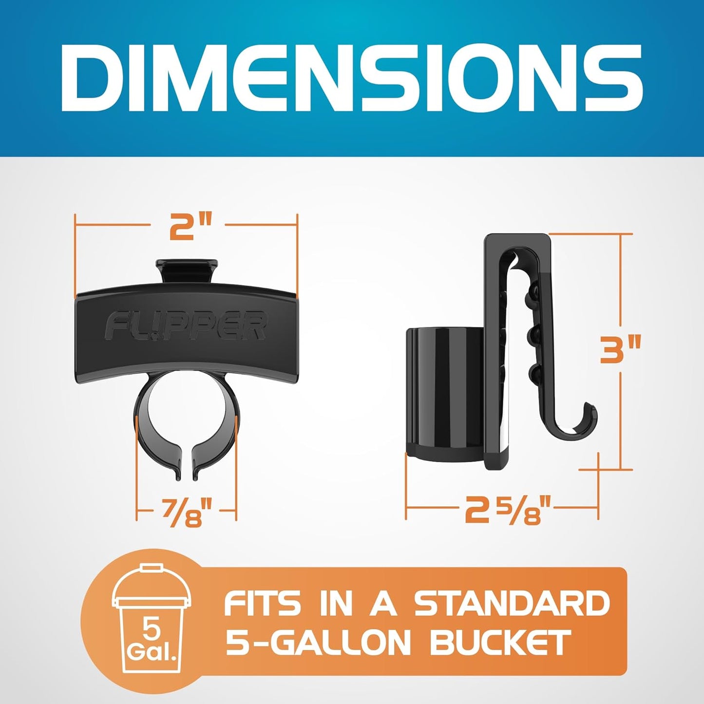 Flipper Bucket Buddy Aquarium Bucket Organizer, Hose Holder Clip for 5 Gallon Buckets, Fish Tank Water Change Caddy for Siphon Hose, Scraper, Net, and Cleaning Tools - Buy The Sea Aquatics