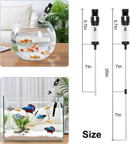 Carefree Fish Aquarium Siphon Upgraded Turkey Baster Fish Poops Collector Feeding Tube for Fish and Coral