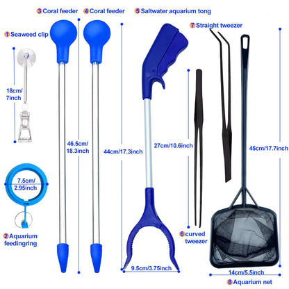 31.5Inch Long Corals Grabber,reefs Feeders,Aquarium Veggie Feedting Tool,Aquarium Food Clip Feeding(Long Reef Grabber and Coral Feeder Kits(Anti-Rust)