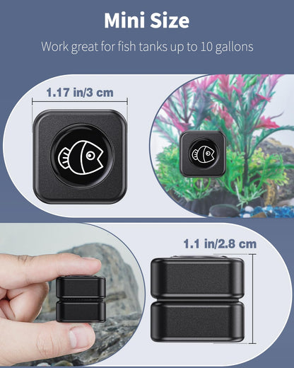 Pawfly 2 Pcs Aquarium Magnetic Brush, 1 Inch Mini Stain Scrubber Pads, Aquarium Cleaning Tool, Fish Tank Glass Cleaner for 1/5 Inches Thick Fish Tank up to 10 Gallons (Non-Floatable)