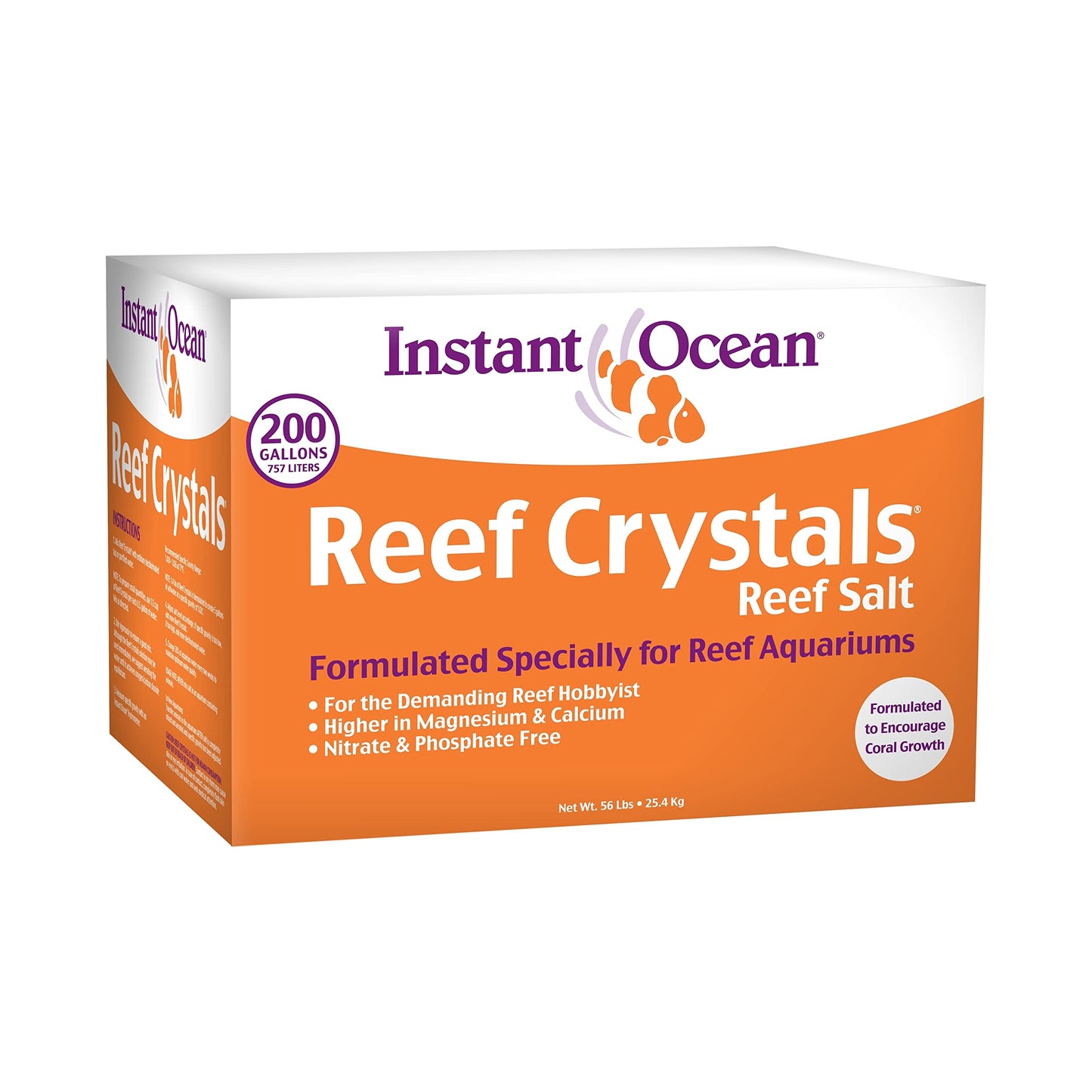 Instant Ocean Reef Crystals Reef Salt For 160 Gallons, Enriched Formulation For Aquariums