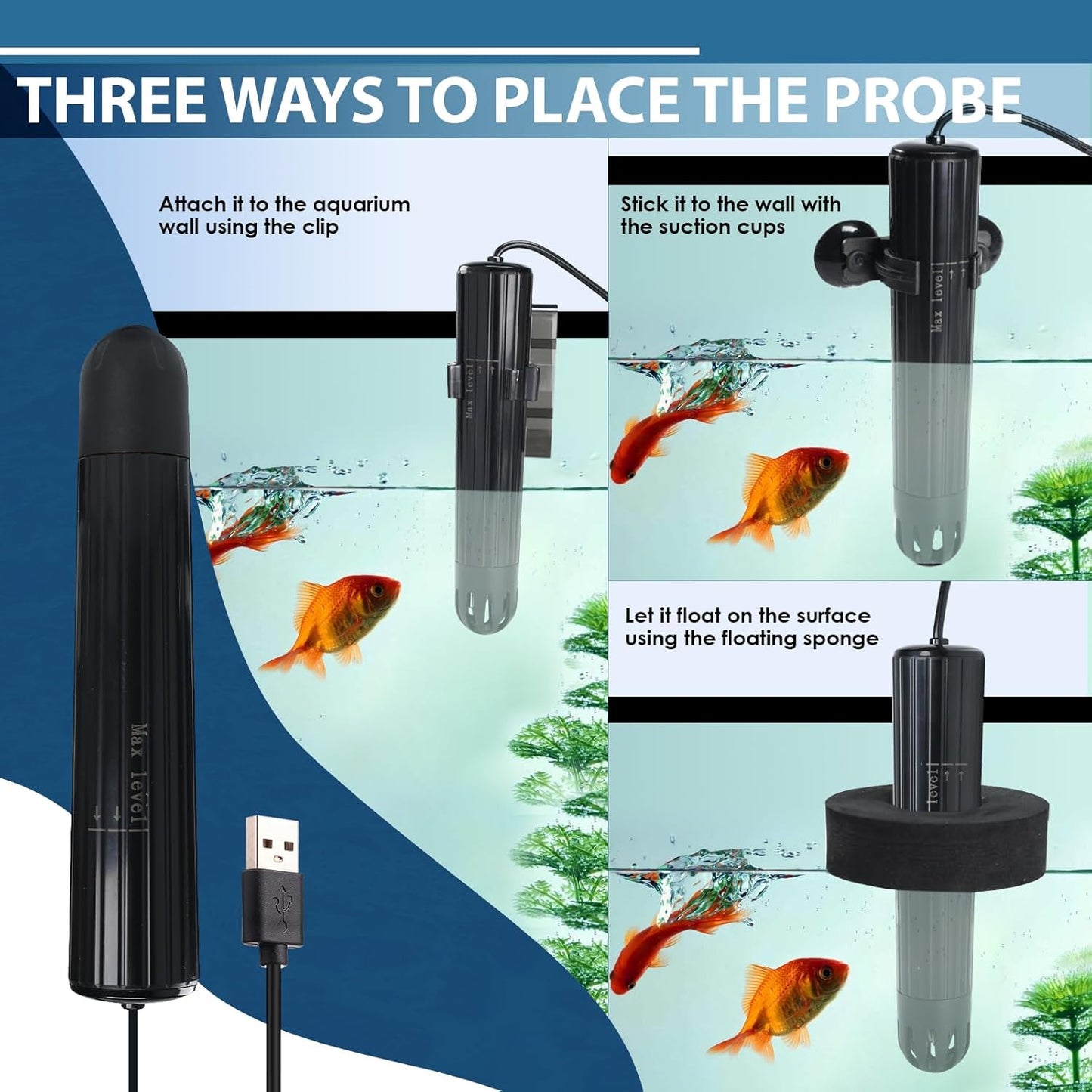 7 in 1 Smart Water Quality Tester, Wireless WiFi Water Monitor Measures pH/ORP/TDS/EC/Salinity/SG/TEMP, Water Quality Meter with App Connection Real - Time Alerts for Aquarium, Saltwater Fish Tank, etc. - Buy The Sea Aquatics