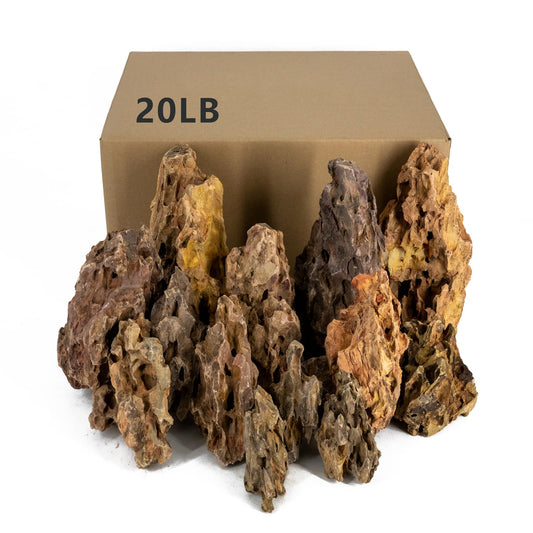 Dragon Rocks Aquarium Rock aquascaping Natural Stone Rocks Fish Tank Decor Rocks for Aquariums Landscaping Model Tank Decoration Aquarium Miniature -20lb (2-8 inch)