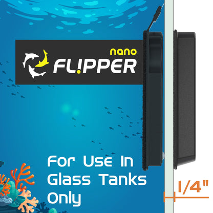 FLIPPER Standard Magnetic Aquarium Glass Cleaner – 2 - in - 1 Scrubber and Scraper, Hands - Free Fish Tank Cleaner for Algae Removal, Safe for Glass & Acrylic Tanks up to 1/2" (12mm), Freshwater & Saltwater - Buy The Sea Aquatics