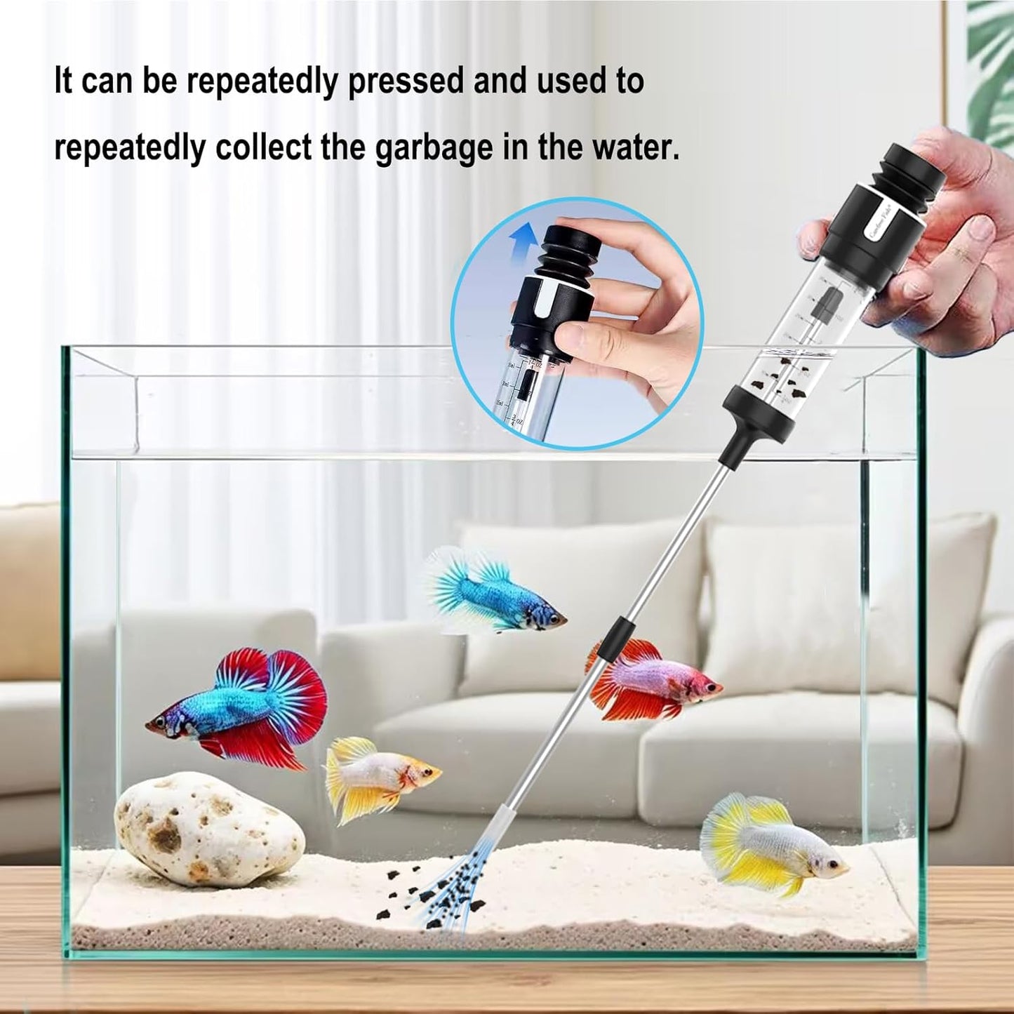 Carefree Fish Aquarium Siphon Upgraded Turkey Baster Fish Poops Collector Feeding Tube for Fish and Coral