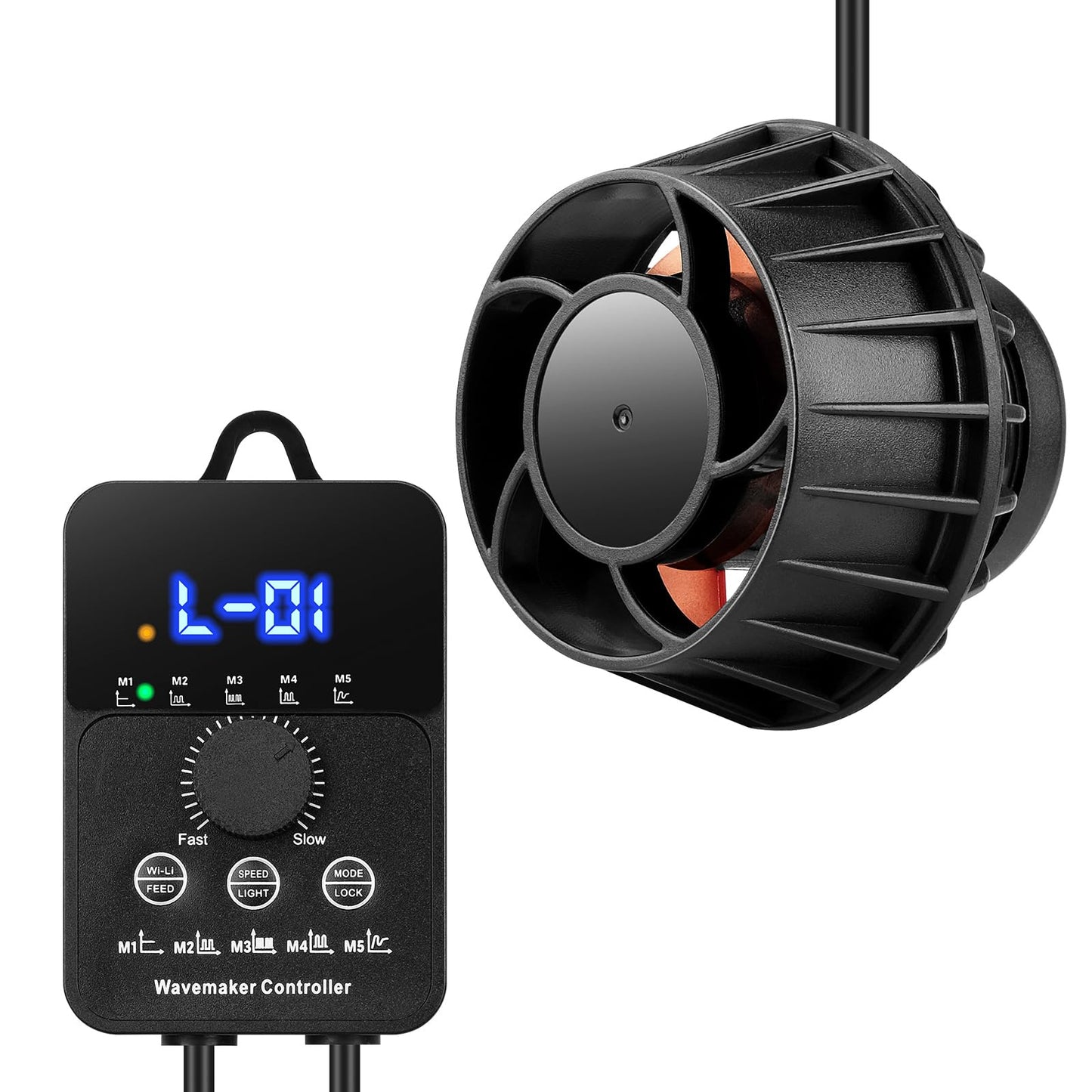 3400GPH Aquarium Wave Maker DC24V Power head with Magnetic Mounting,Wavemaker with Controller for 100 - 200 Gallon Fish Tanks - Buy The Sea Aquatics