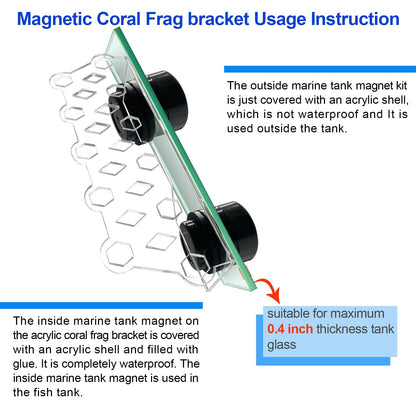 Aquarium Choice Coral Plug Holder Coral frag Rack Magnetic Holder Reef Magnets Holder for frag Rack (Coral Holder with 19 frag Plug) - Buy The Sea Aquatics
