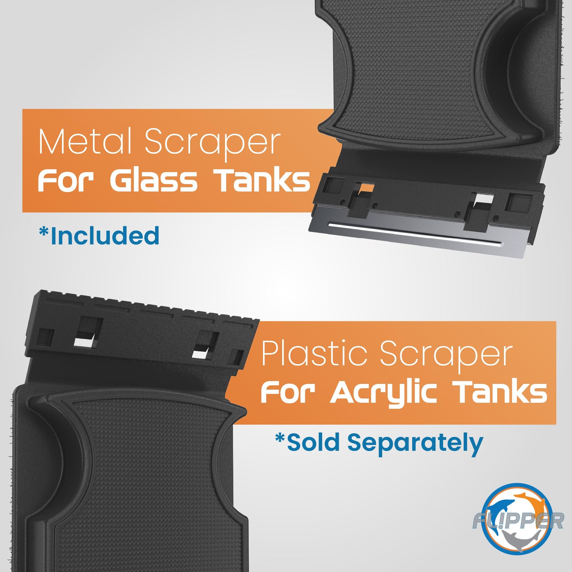 FLIPPER Standard Magnetic Aquarium Glass Cleaner – 2 - in - 1 Scrubber and Scraper, Hands - Free Fish Tank Cleaner for Algae Removal, Safe for Glass & Acrylic Tanks up to 1/2" (12mm), Freshwater & Saltwater - Buy The Sea Aquatics