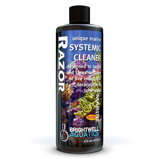 Brightwell Aquatics - Razor Marine - Unique Systemic Fish Tank Cleaner for Marine Aquariums - Aquarium Water Treatments, 33.8 fl oz