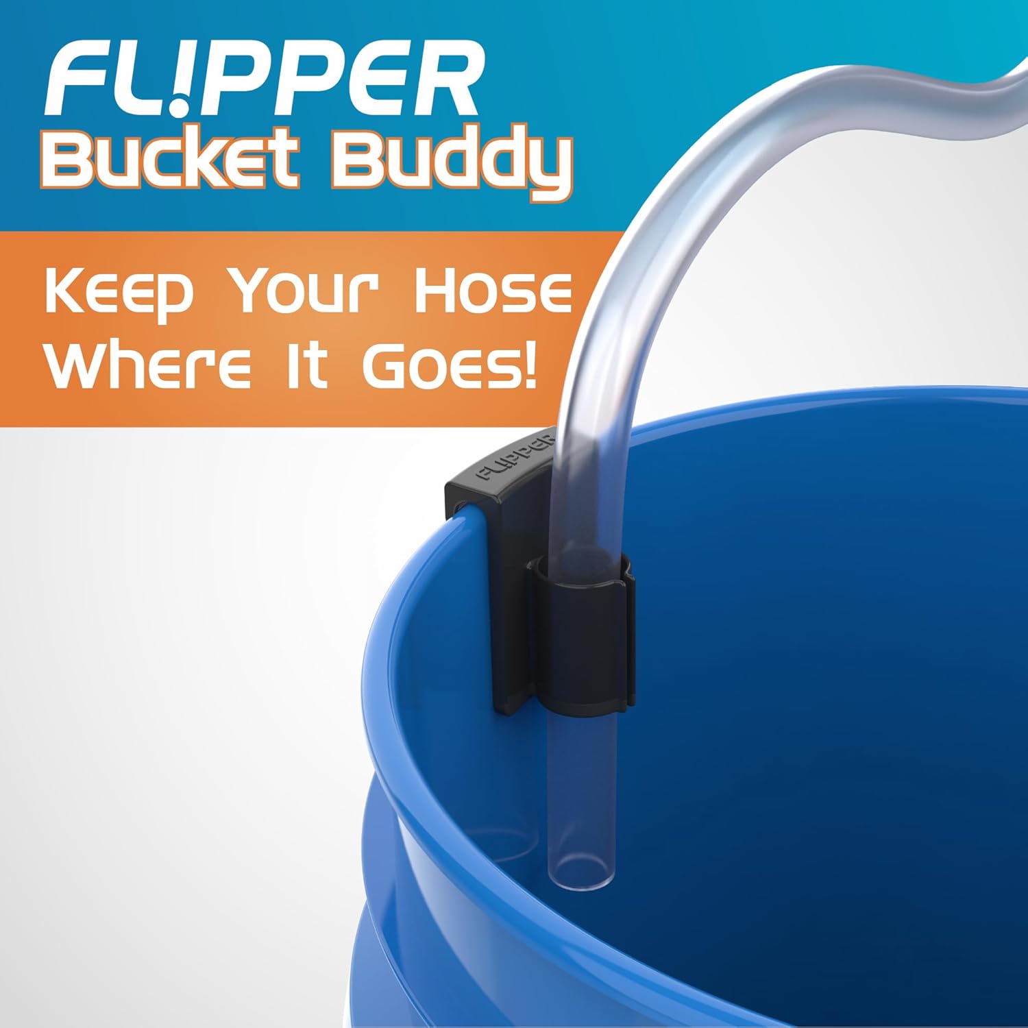 Flipper Bucket Buddy Aquarium Bucket Organizer, Hose Holder Clip for 5 Gallon Buckets, Fish Tank Water Change Caddy for Siphon Hose, Scraper, Net, and Cleaning Tools - Buy The Sea Aquatics