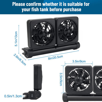 Aquarium Fan 2 3 4 Heads, Aquarium Chillers Cooling Fan Adjustable Fish Tank Cooling Fan with 2 Wind Speed Fan for Water Tank, Aquarium Tank Chiller (4 Head) - Buy The Sea Aquatics