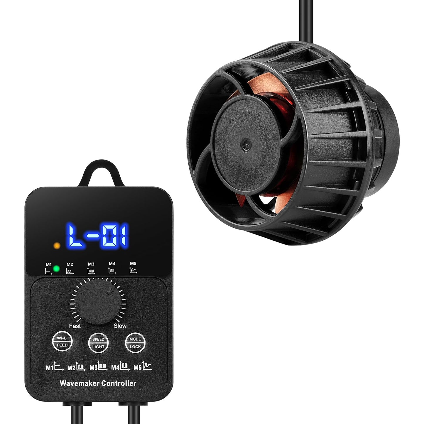 3400GPH Aquarium Wave Maker DC24V Power head with Magnetic Mounting,Wavemaker with Controller for 100 - 200 Gallon Fish Tanks - Buy The Sea Aquatics