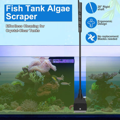 Fish Tank Cleaning Kit Set of 4 Pieces, Aquarium Siphon Algae Scraper Aquarium Net Algae Remover for Fish Tank, Aquarium Cleaner Vacuum Suitable for Changing Water and Cleaning Fish Tanks