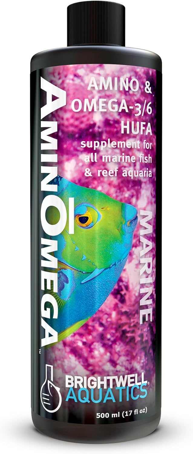 Brightwell Aquatics AminOmega - Amino & Omega - 3/6 HUFA Supplement for All Marine Fish & Reef Aquariums 60-ml