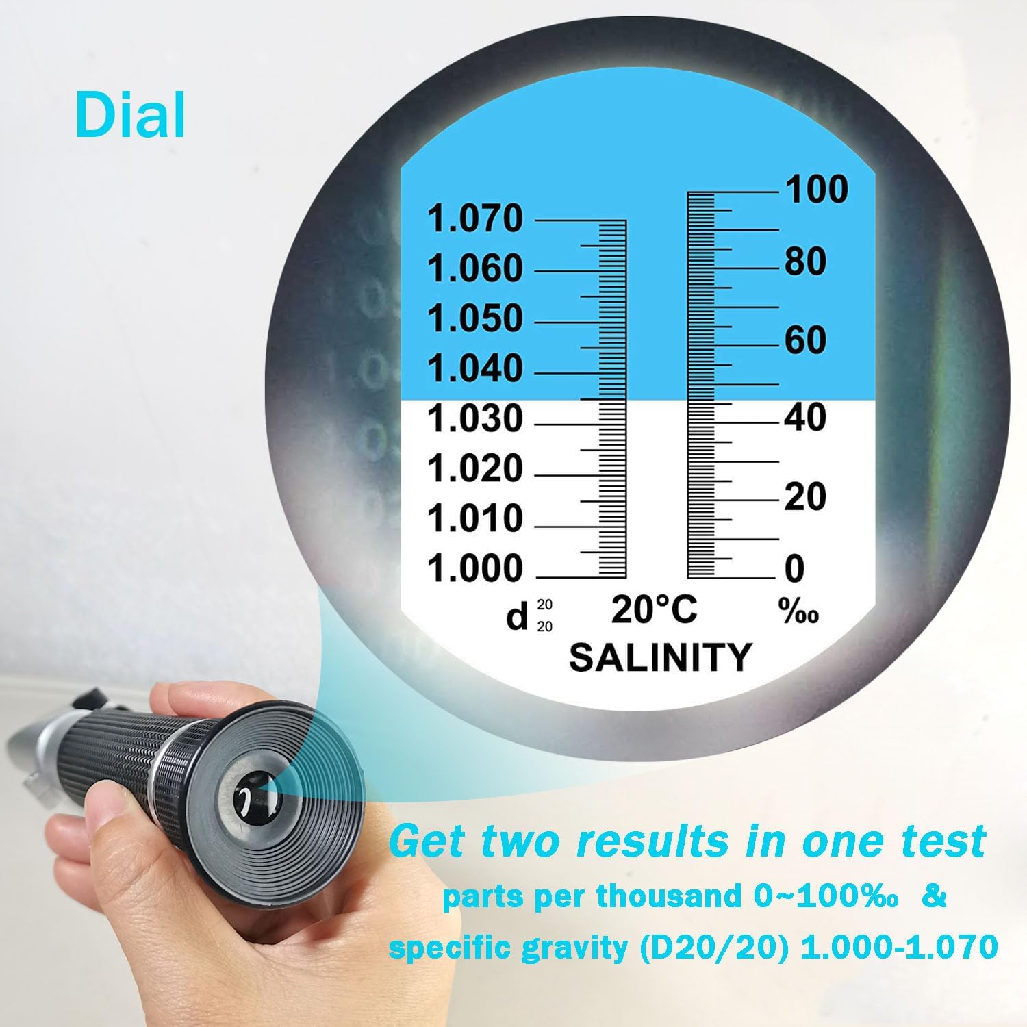 Agriculture Solutions Salinity Refractometer for Seawater and Marine Fishkeeping Aquarium 0 - 100 PPT with Automatic Temperature Compensation - Buy The Sea Aquatics