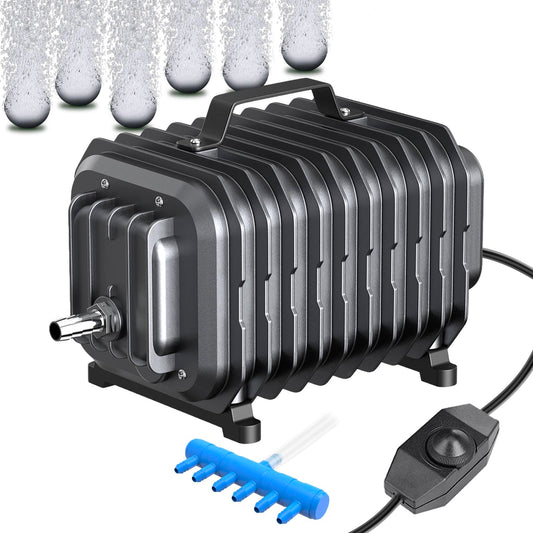 254GPH Aquarium Air Pump, Adjustable Quiet Fish Tank Bubbler, Commercial Air Pump with Completely Accessories, Oxygen Aerator Pump for Aquariums, Ponds, Hydroponics