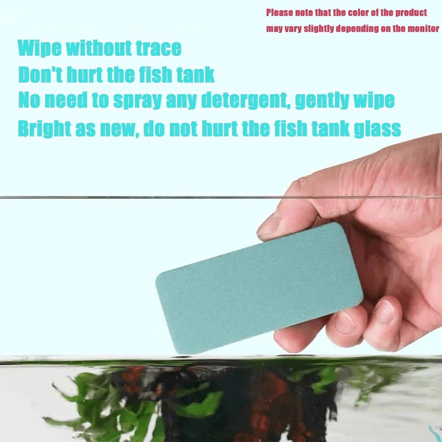 3 Packs Aquarium Limescale Remover, Dual-Action Fish Tank Glass Scraper & Sponge, Handheld Non-Scratch Cleaning Pad for Small Glass Aquarium Maintenance